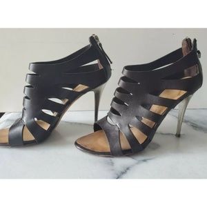 Giuseppe Zanotti Black Silvery Cage Roman heels